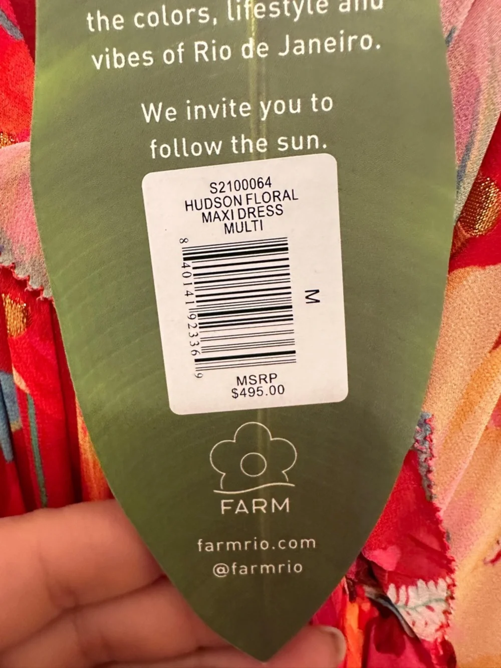 FARM Rio Red Floral Maxi Dress with Multicolor Blooms - Picture 7 of 13